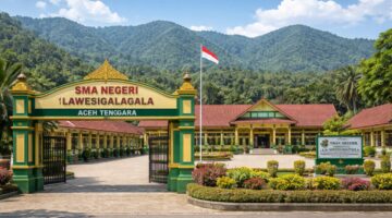 Keterangan Poto. SMA Negeri 1 Lawe Sigala-Gala Aceh Tenggara. di jln Kutacane Medan Lawe Sigala-Gala.