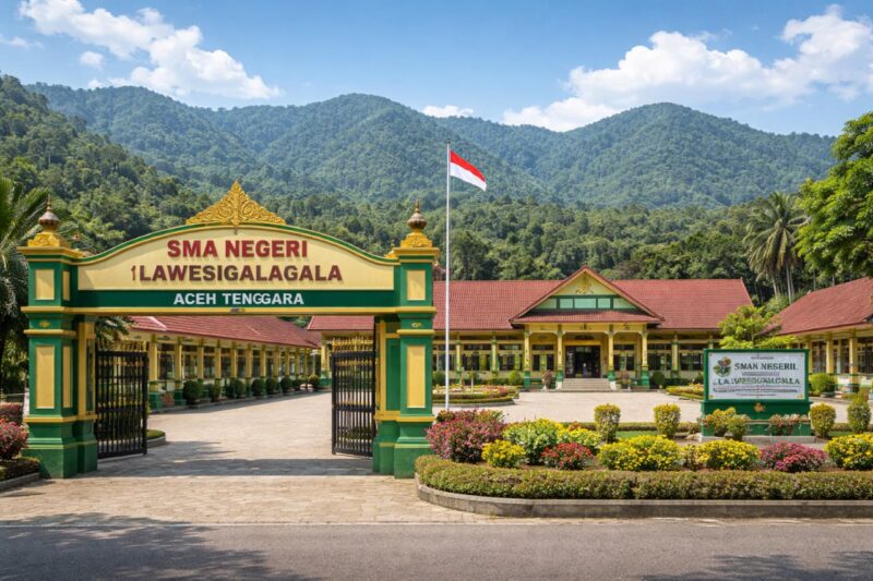 Keterangan Poto. SMA Negeri 1 Lawe Sigala-Gala Aceh Tenggara. di jln Kutacane Medan Lawe Sigala-Gala.